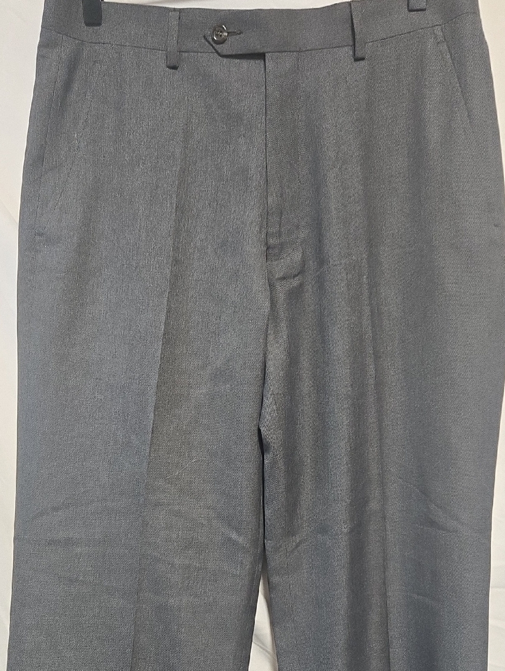 Chaps Gray Flat-Front Men's Dress Pants 33x32 Slim Fit